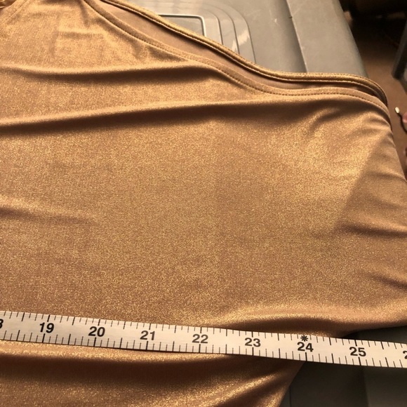 INC International Concepts size XL gold cold shoulder long sleeve dressy top - Picture 10 of 11